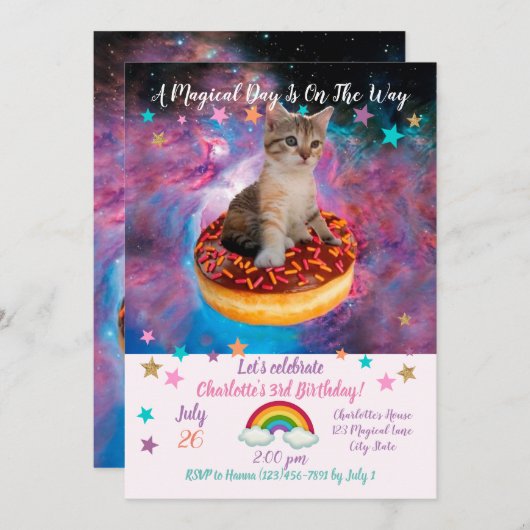 Donut Cat - Donut lover Kaart (Voorkant / Achterkant)