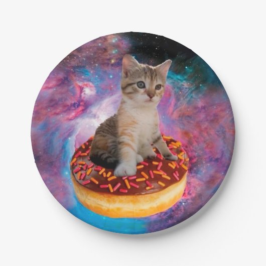 Donut Cat - Donut lover Papieren Bordje (Voorkant)