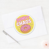 Donut Chaos Round Sticker (Envelop)