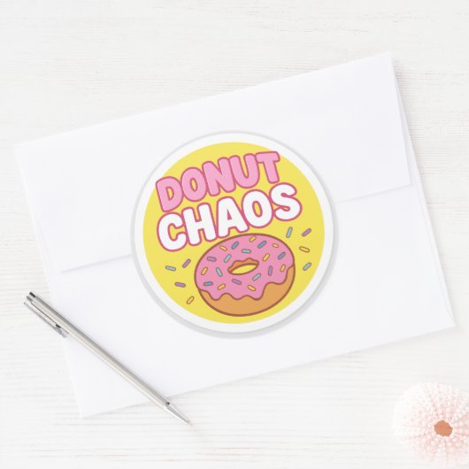 Donut Chaos Round Sticker (Envelop)