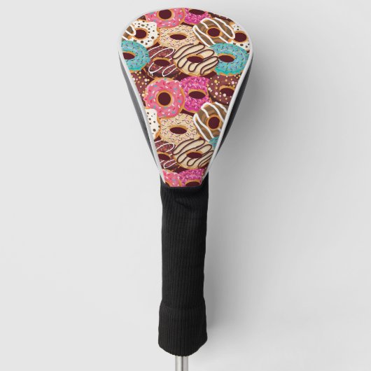 Donut, chocolade donut & chocolade om op te snappe golfheadcover (Voorkant)