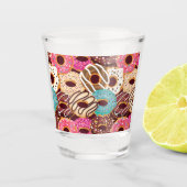 Donut, chocolade donut & chocolade om op te snappe shot glas (Voorkant)