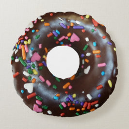 Donut Chocolate Sprinkles Rond Kussen