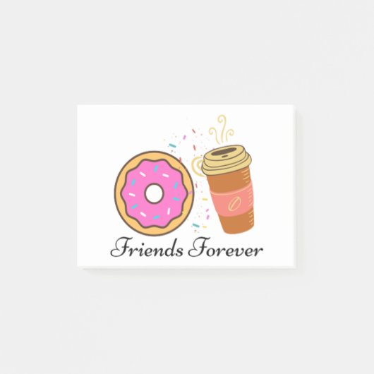 Donut Coffee Friends Forever Post-It Notities Post-it® Notes (Voorkant)