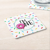 Donut Colorful Ik ben een 1e verjaardag Kartonnen Onderzetters (Schuin)