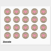 Donut Cookie Cake Heart Homemade van  ambacht Ronde Sticker (Vel)