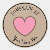 Donut Cookie Cake Heart Homemade van  ambacht Ronde Sticker (Voorkant)