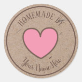 Donut Cookie Cake Heart Homemade van  ambacht Ronde Sticker (Voorkant)