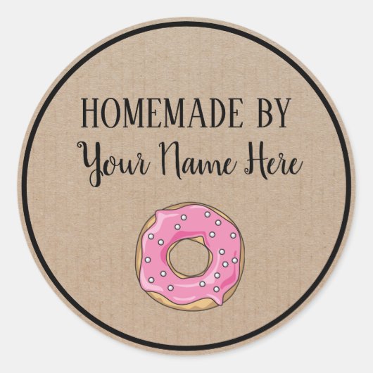 Donut Cookie Cake Homemade van ambacht Ronde Sticker (Voorkant)