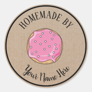Donut Cookie Cake Homemade van  ambacht Ronde Sticker