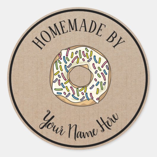 Donut Cookie Cake Homemade van  ambacht Ronde Sticker (Voorkant)
