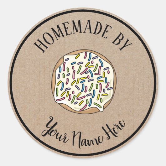 Donut Cookie Cake Homemade van  ambacht Ronde Sticker (Voorkant)