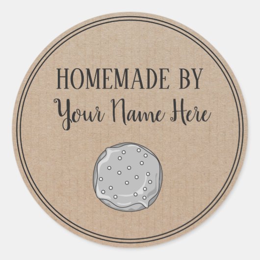 Donut Cookie Cake Homemade van  ambacht Ronde Sticker (Voorkant)