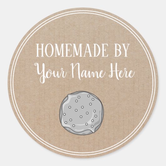 Donut Cookie Cake Homemade van  ambacht Ronde Sticker (Voorkant)