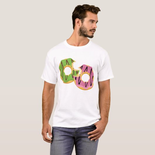 Donut Couple Bite Design T-shirt (Voorkant volledig)