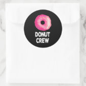 Donut Crew Donut Verjaardagsfeestgunsten Ronde Sticker (Tas)