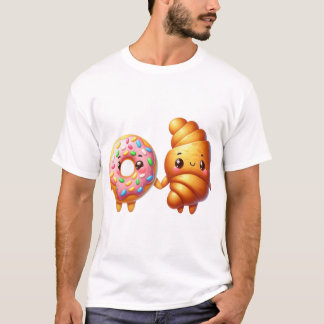 Donut & Croissant | Whimsical Friendship Sticker D T-shirt