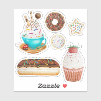 Donut Cupcake Cookie Stickers van Marcella Cherry