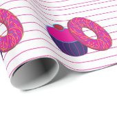 Donut Cupcake Roze Streep Donut Cupcake Cadeaupapier (Rol Hoek)