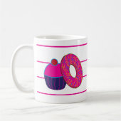 Donut Cupcake Roze strippatroon Koffiemok (Links)