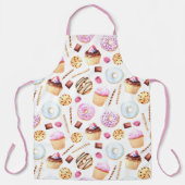 Donut Cupcake Waterverf Sweet Tasty Girly Pattern Schort (Voorkant)