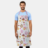 Donut Cupcake Waterverf Sweet Tasty Girly Pattern Schort (Gedragen)