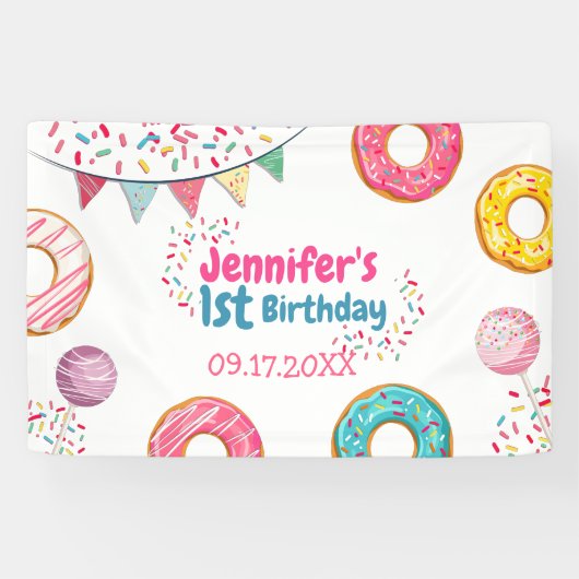 Donut Cute Birthday Welcome Banner (Horizontaal)