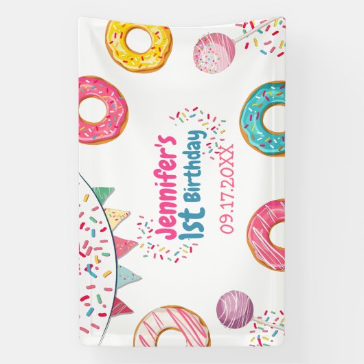 Donut Cute Birthday Welcome Banner (Verticaal)