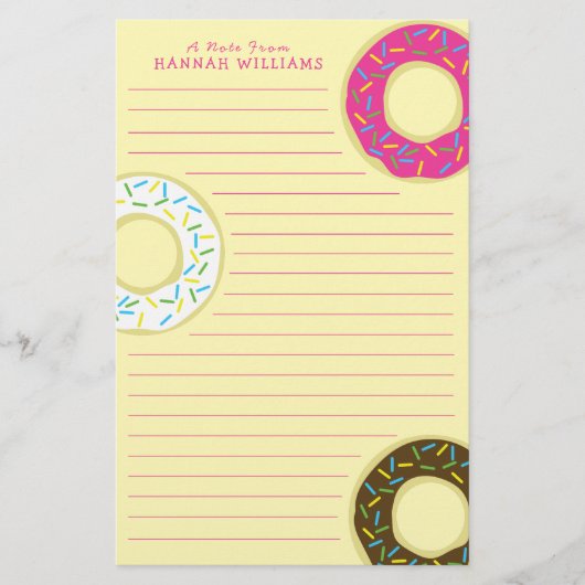 Donut Cute Kind Doughnuts Briefpapier (Voorkant)