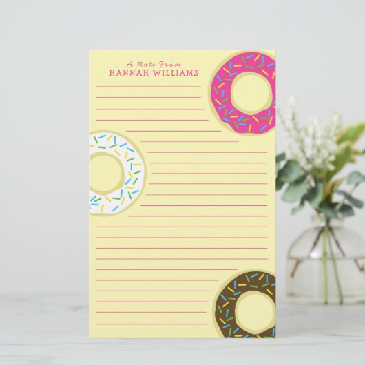 Donut Cute Kind Doughnuts Briefpapier (Staand voorkant)