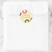 Donut Cute Kind Name Envelope Seal Doughnut Sticke Ronde Sticker (Tas)