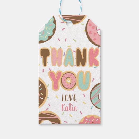 Donut dank u Favor Tag Cadeaulabel (Voorkant)