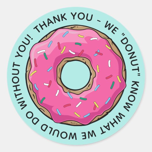 DONUT Dank u, leraren Ronde Sticker (Voorkant)