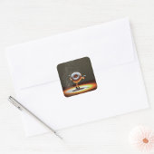 Donut dansen op het podium vierkante sticker