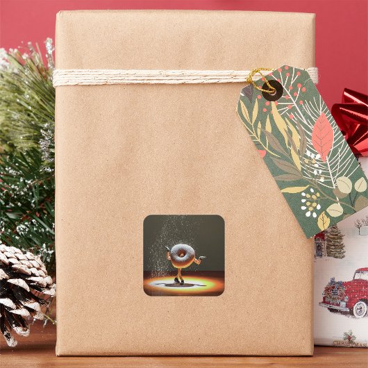 Donut dansen op het podium vierkante sticker