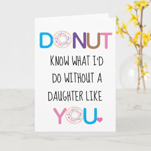 Donut Daughter Valentijnsdag Kaart (Gele Bloem)