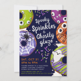 Donut Decorating Halloween Party Kaart