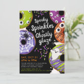 Donut Decorating Halloween Party  Kaart (Staand voorkant)