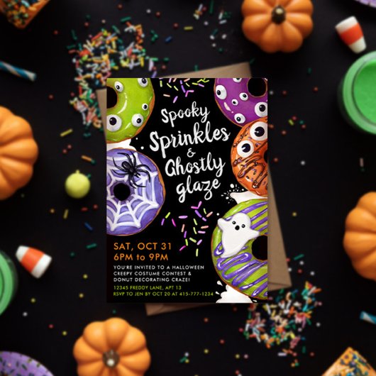 Donut Decorating Halloween Party  Kaart