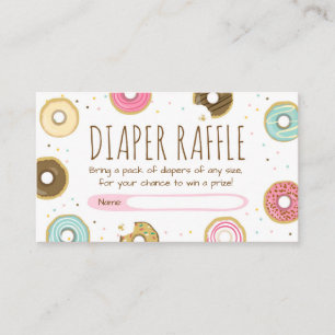 Donut Diaper Raffle-kaart Doughnut Sprinkle Diaper Informatiekaartje