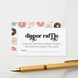 Donut Diaper Raffle Ticket Enclosure Card Informatiekaartje