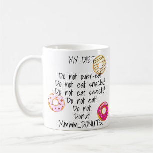 Donut Diet Funny Humoureuze Doughnut Snack Koffiemok