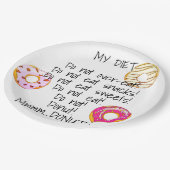 Donut Diet Funny Humoureuze Doughnut Snack Papieren Bordje (Gekanteld)