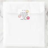 Donut Diet Funny Humoureuze Doughnut Snack Vierkante Sticker (Tas)
