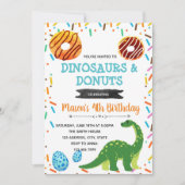 Donut dinosaur partijuitnodiging kaart (Voorkant)