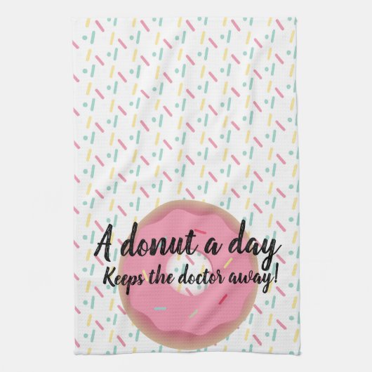 Donut Dokter Grappig Cadeau Theedoek (Verticaal)