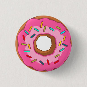 Donut, donuts, ronde button 3,2 cm