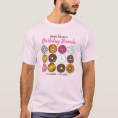 Donut donuts verjaardagsfeestje brunch t-shirt (Voorkant)