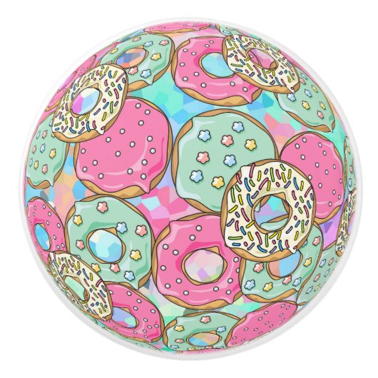 Donut Doughnut Ladeschakelaar Kastgreep Keramische Knop (Voorkant)