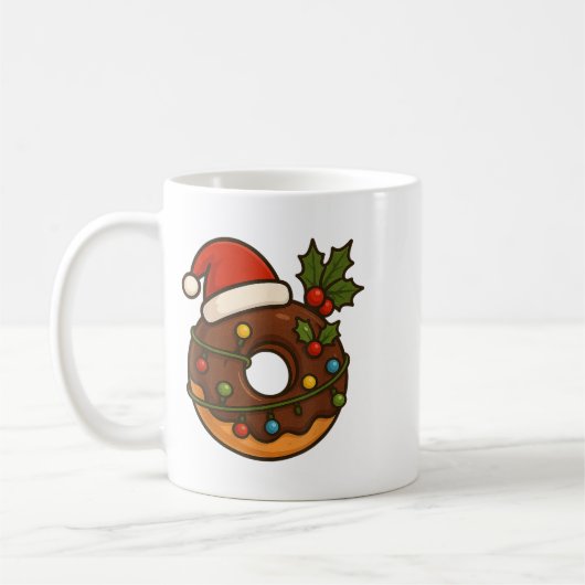 Donut Doughnut Merry Xmas Santa Hat Christmas Boys Koffiemok (Links)